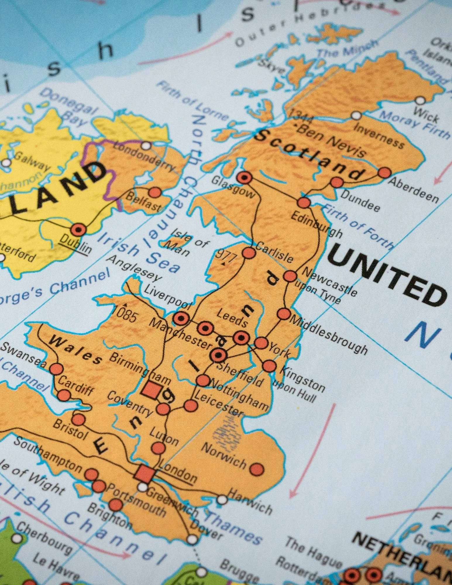 Map showing mainland Britain