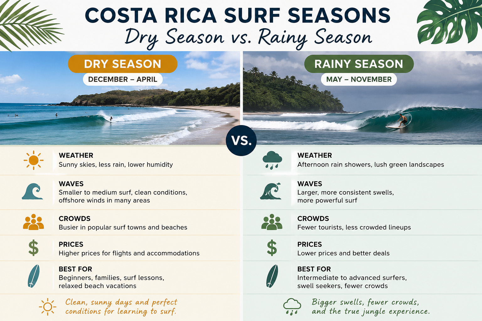 Costa Rica Surf Seasons Infographic