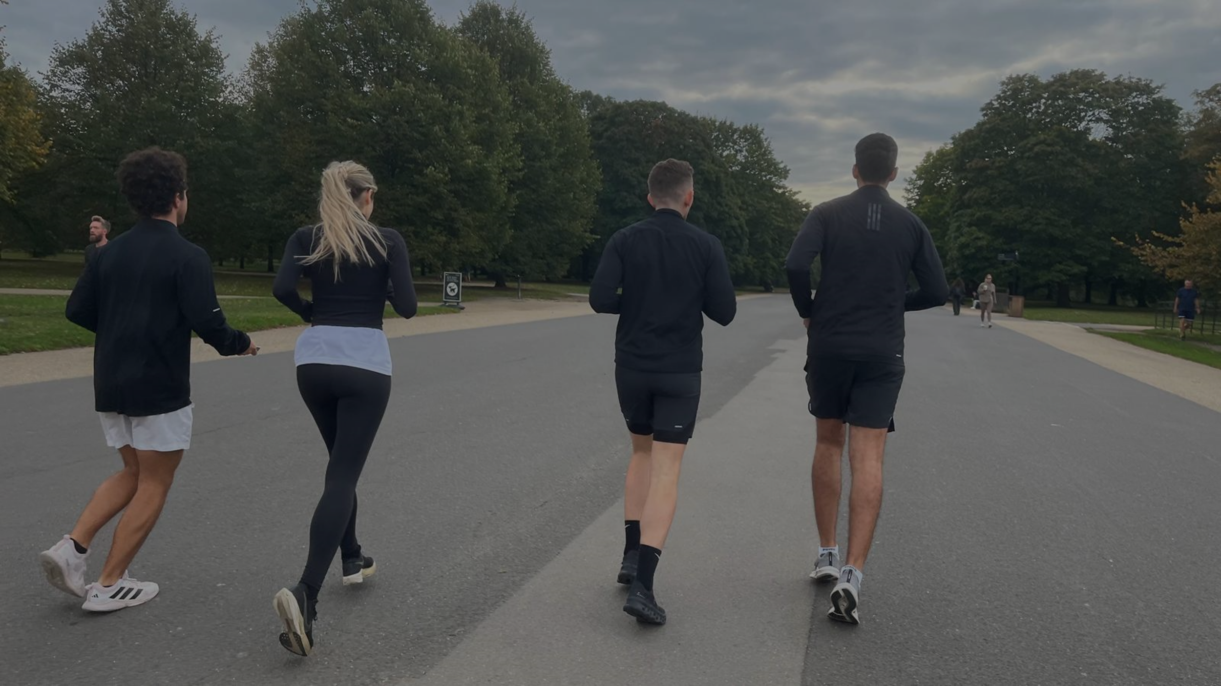 A picture of runners running during one of Notting Hill Running Club's Monthly meet ups. 