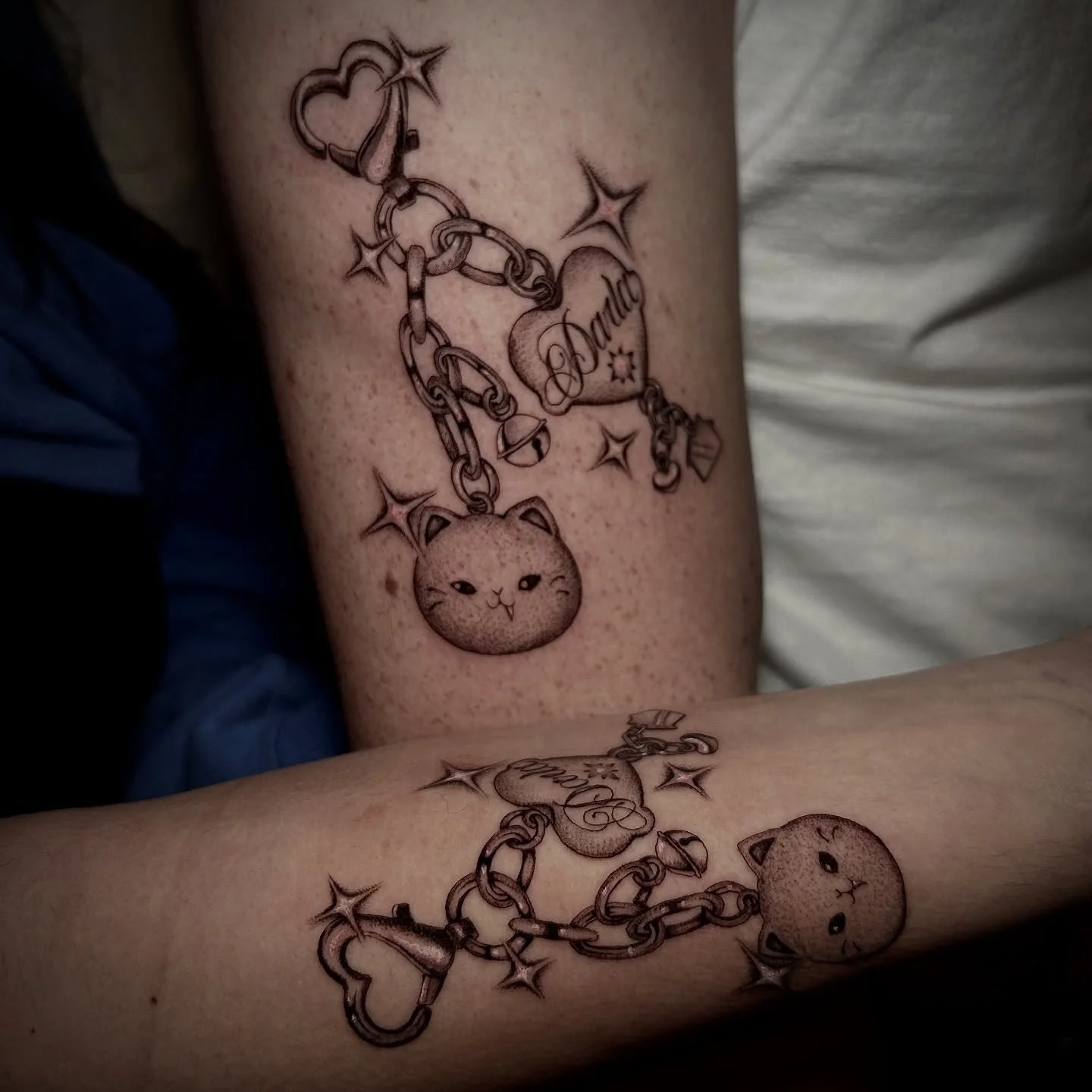 Come in and snag a matching tat with your bestie! 
Or maybe you just want your own,  Swipe to see more from fresh tattoos from @arialeetattoo4u . Contact Aria directly to book your next appointment.