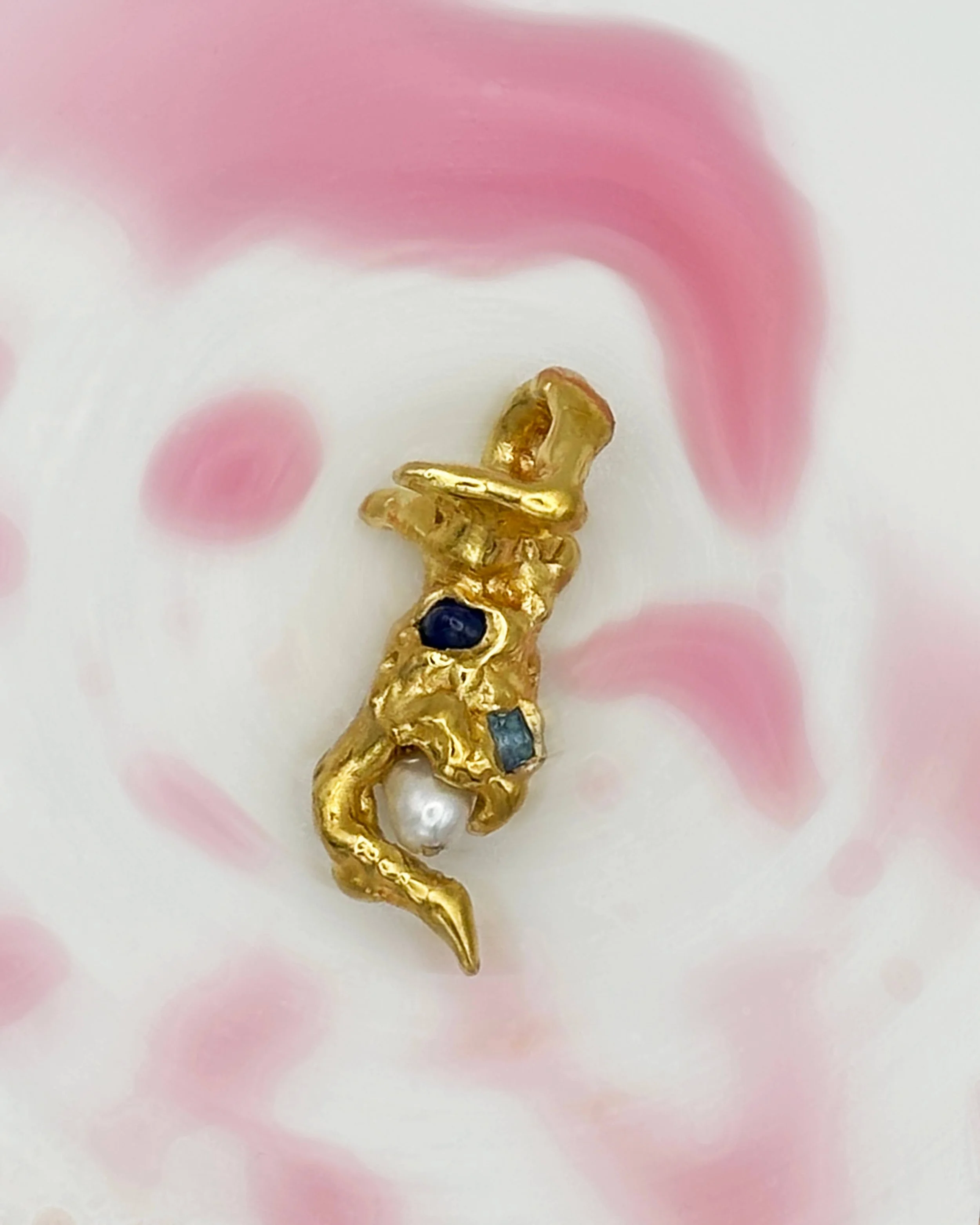 Pisces water pendant with pearl, sapphire and aquamarine for Maddy