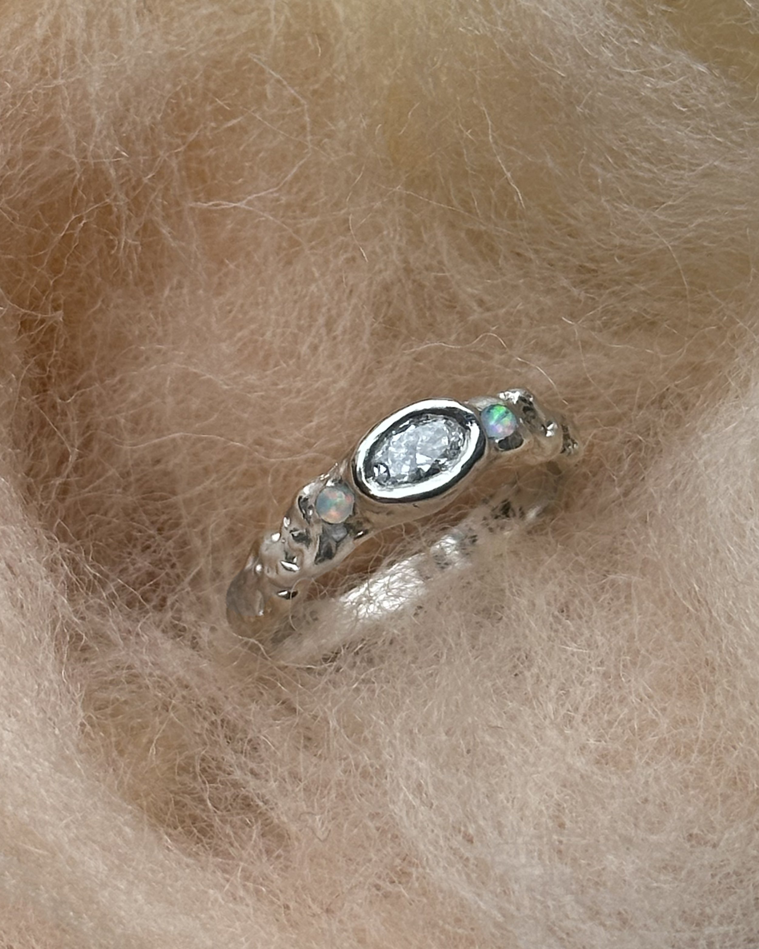 Diamond & opal engagement ring for Edi