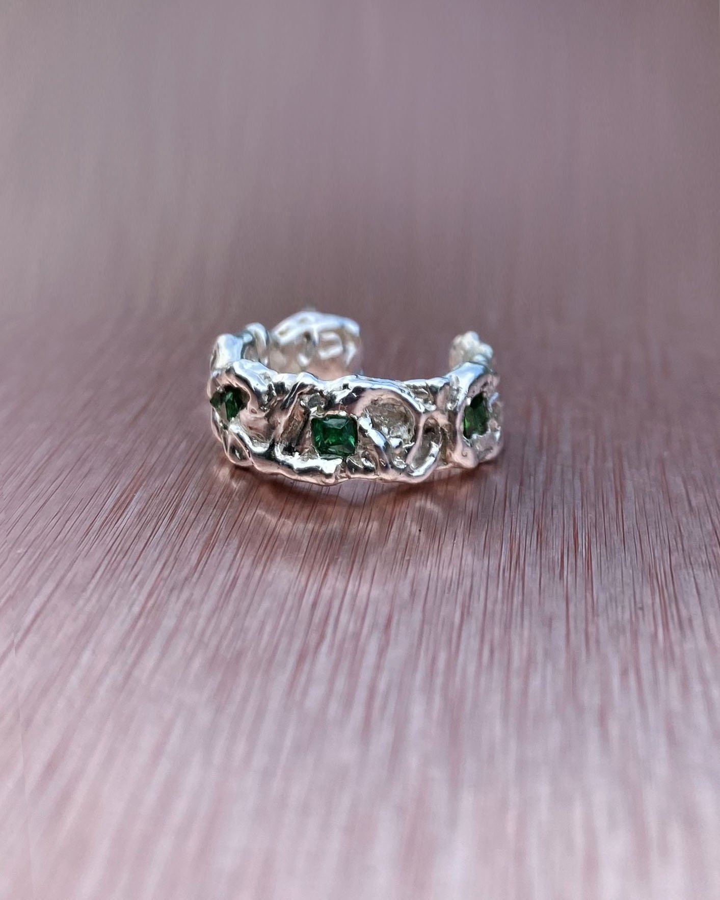 earcuff thin silver emerald.jpg