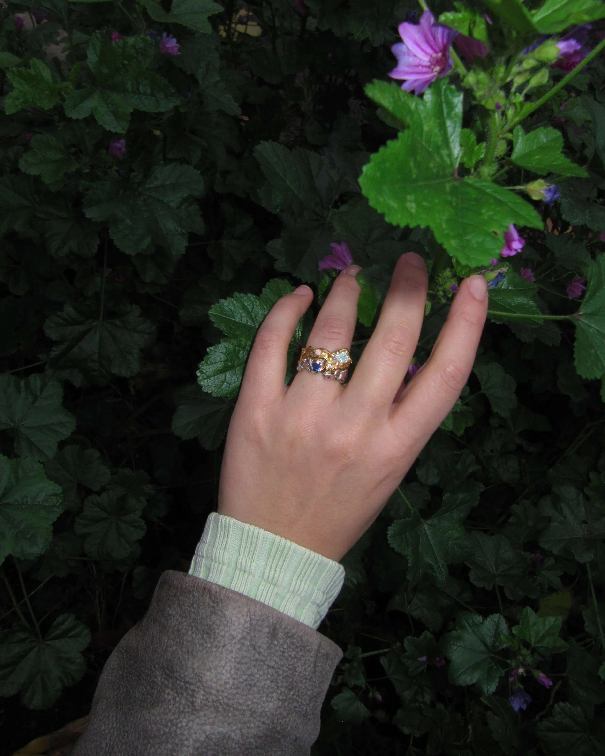 DK Egg & Yolk Ring for Minh-Tam worn together