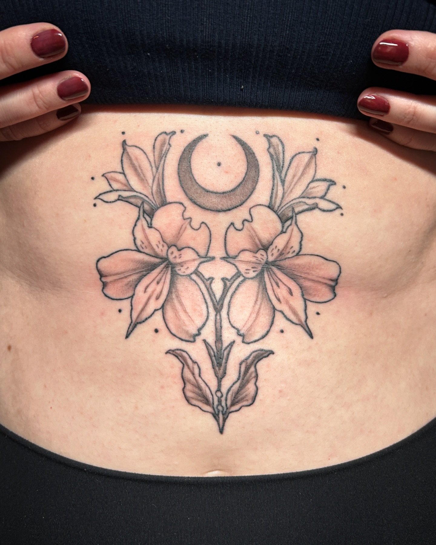 Fancy front. 
I love doing ornamental pieces and this one was a lot of fun. 
From my flash/available pieces. Theres a highlight button on my page you can check out.
And I&rsquo;ll be releasing some ✨new stuff✨ soon!

#winnipegtattoos #winnipegtattooa