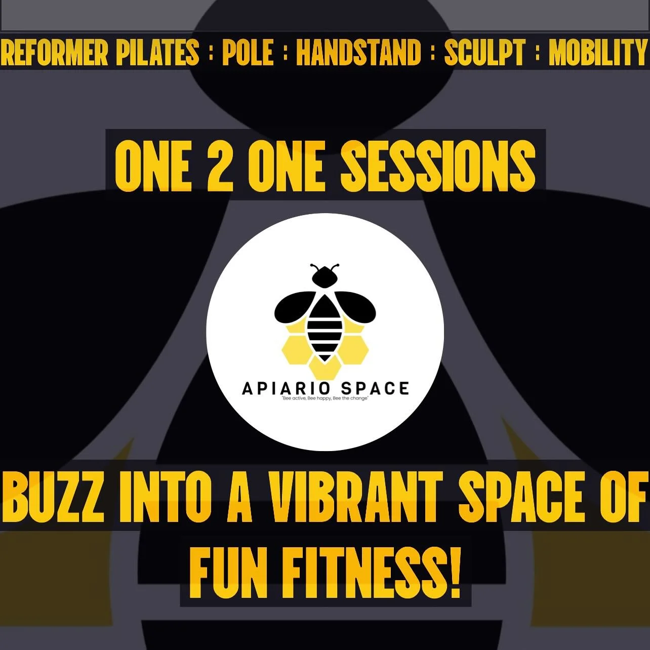 Introducing APIARIO SPACE my new private session and workshop business!🐝

Check out the apiary and explore each hive below:

Reformer Pilates
Pole
Handstand
Sculpt
Mobility

All privates incorporate the reformer and are infused with a sense of perfo
