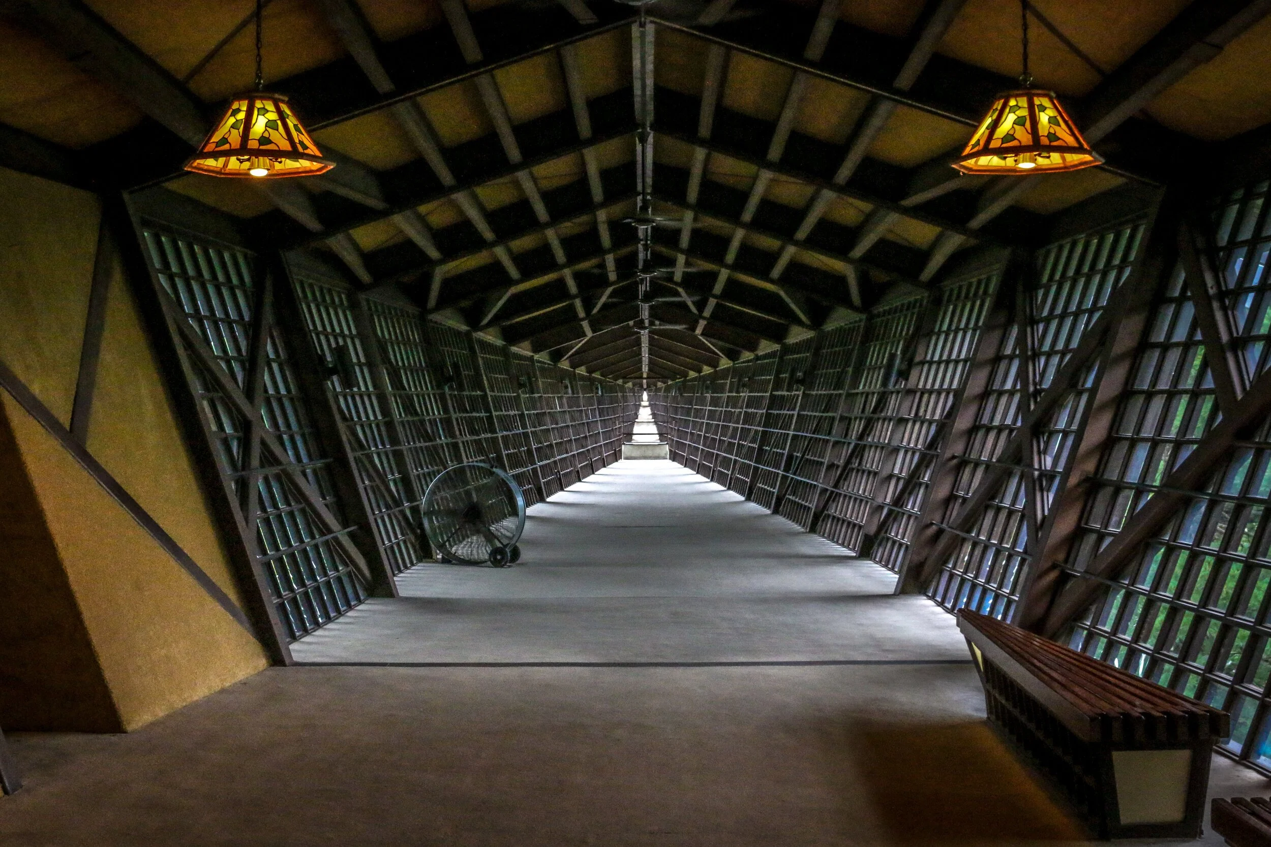 The Infinity Room is one feature of the House on the Rock. This tunnel like hallway appears to go on forever.