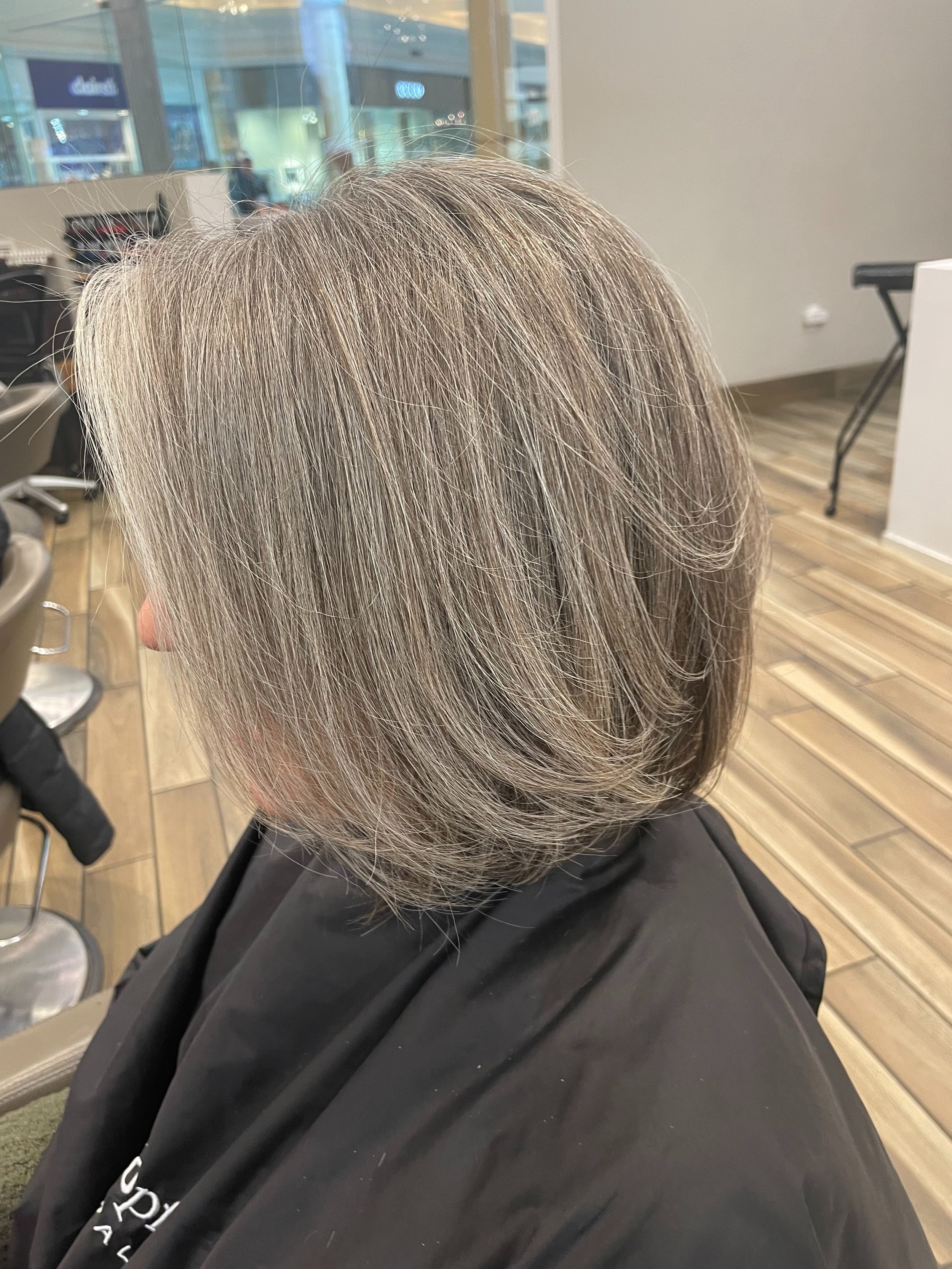 woman with short gray hair