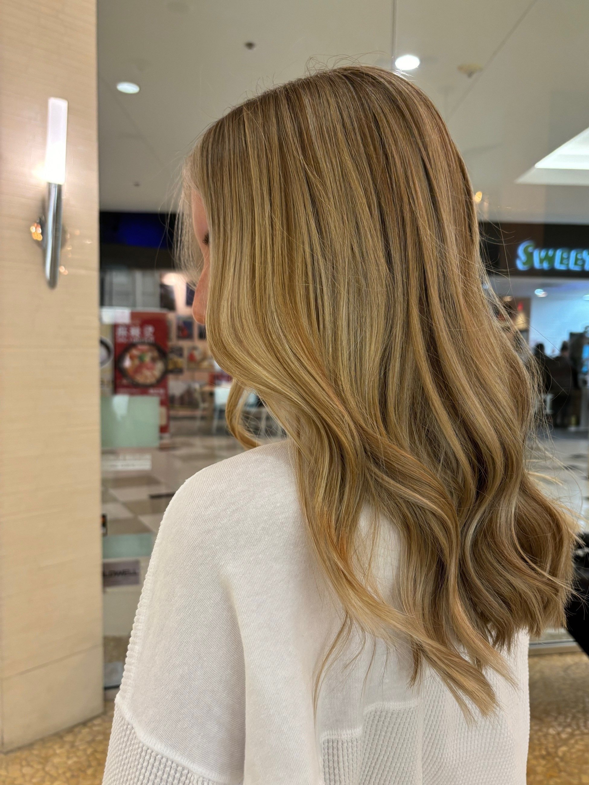 girl with dark blond highlights