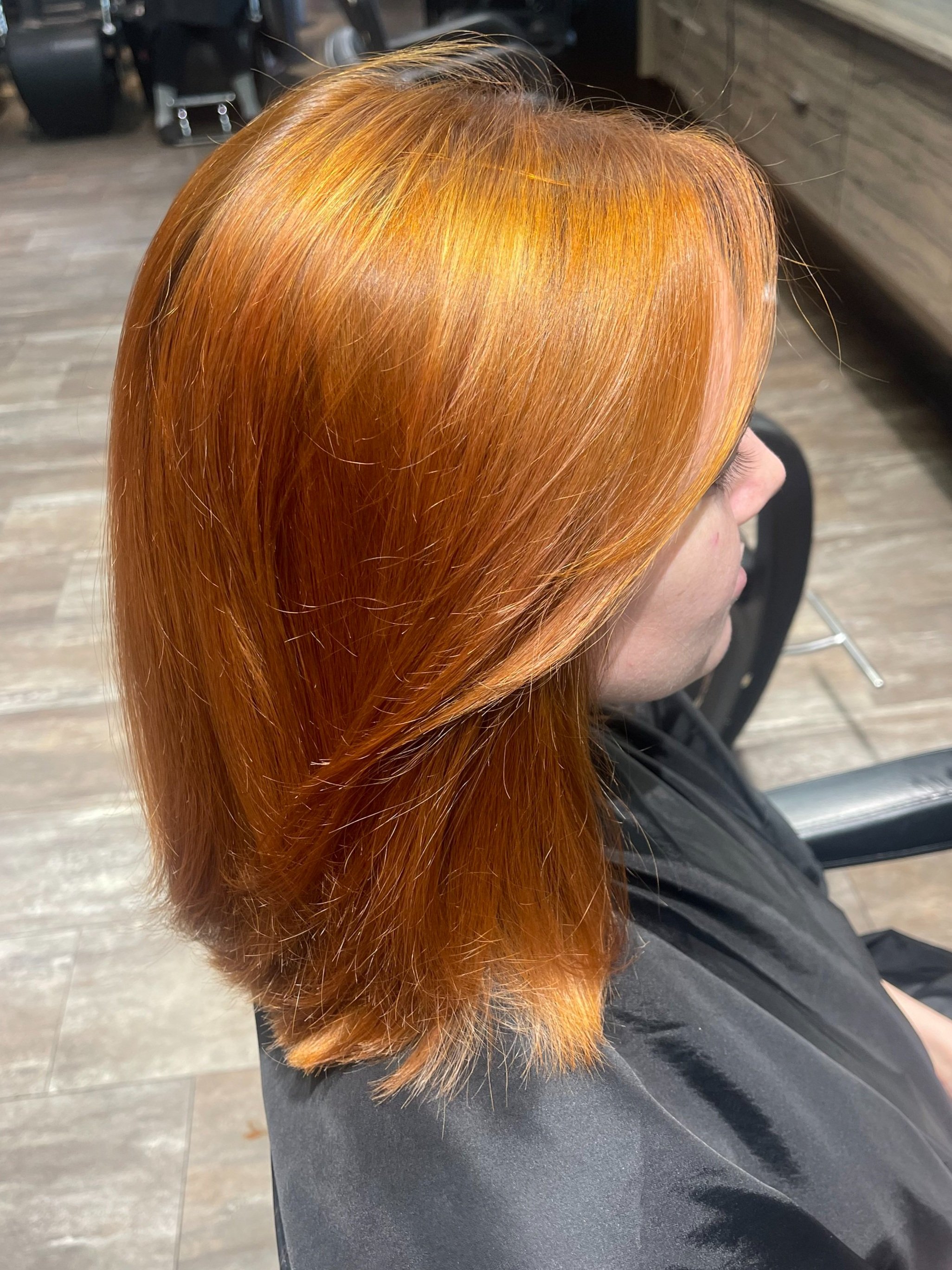 girl with short red orange hair