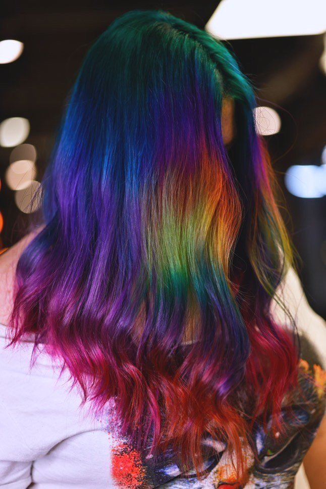 girl with vivid hair color