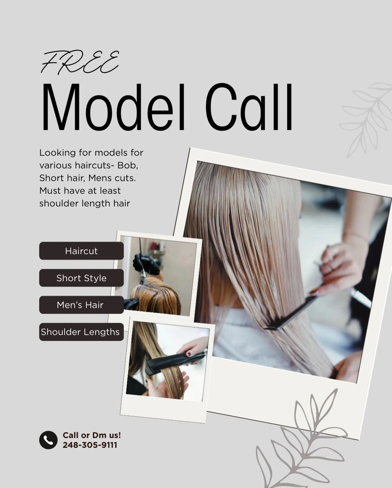 🚨model call!!! We are looking for people willing to be a model in exchange for a FREE HAIRCUT🤩 #model #modelcall #haircut #free