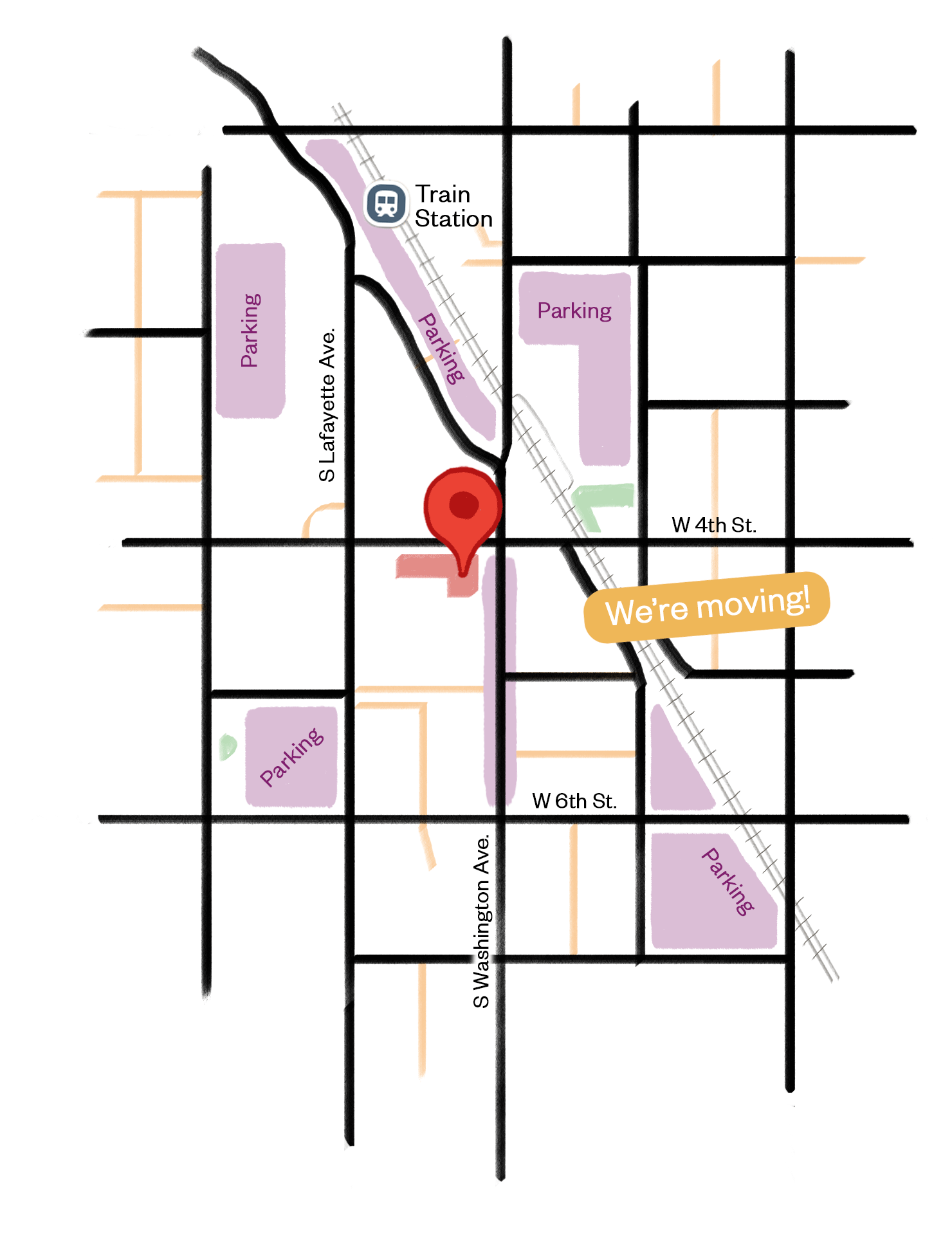 Map of Royal Oak Salon location moving to 501 South Washington Avenue