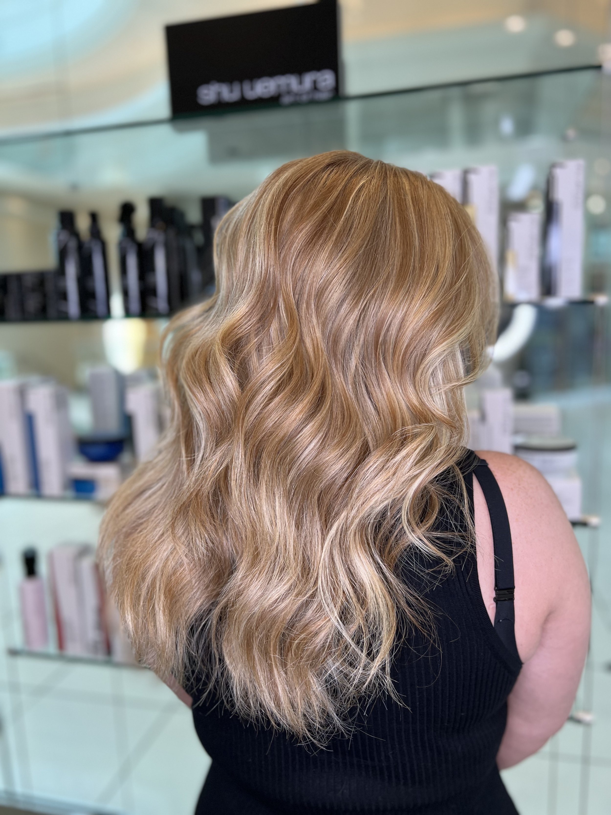 girl with blonde hair and highlights