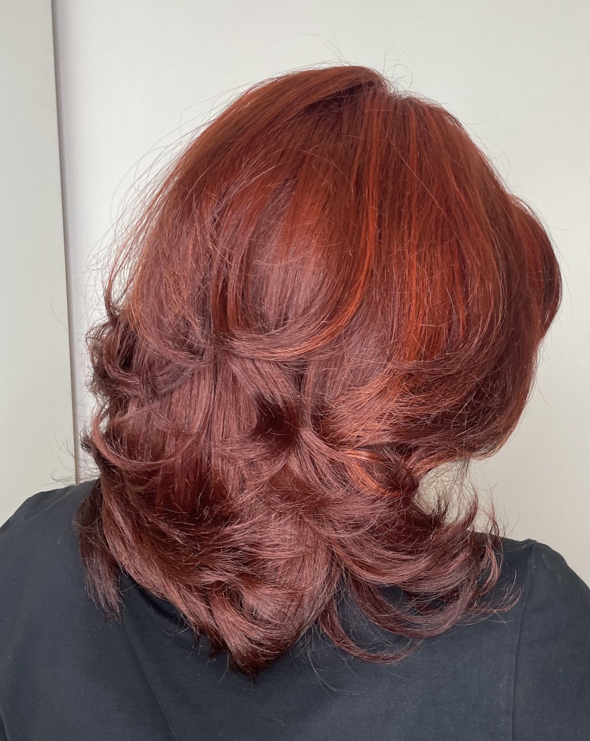woman with red short hair