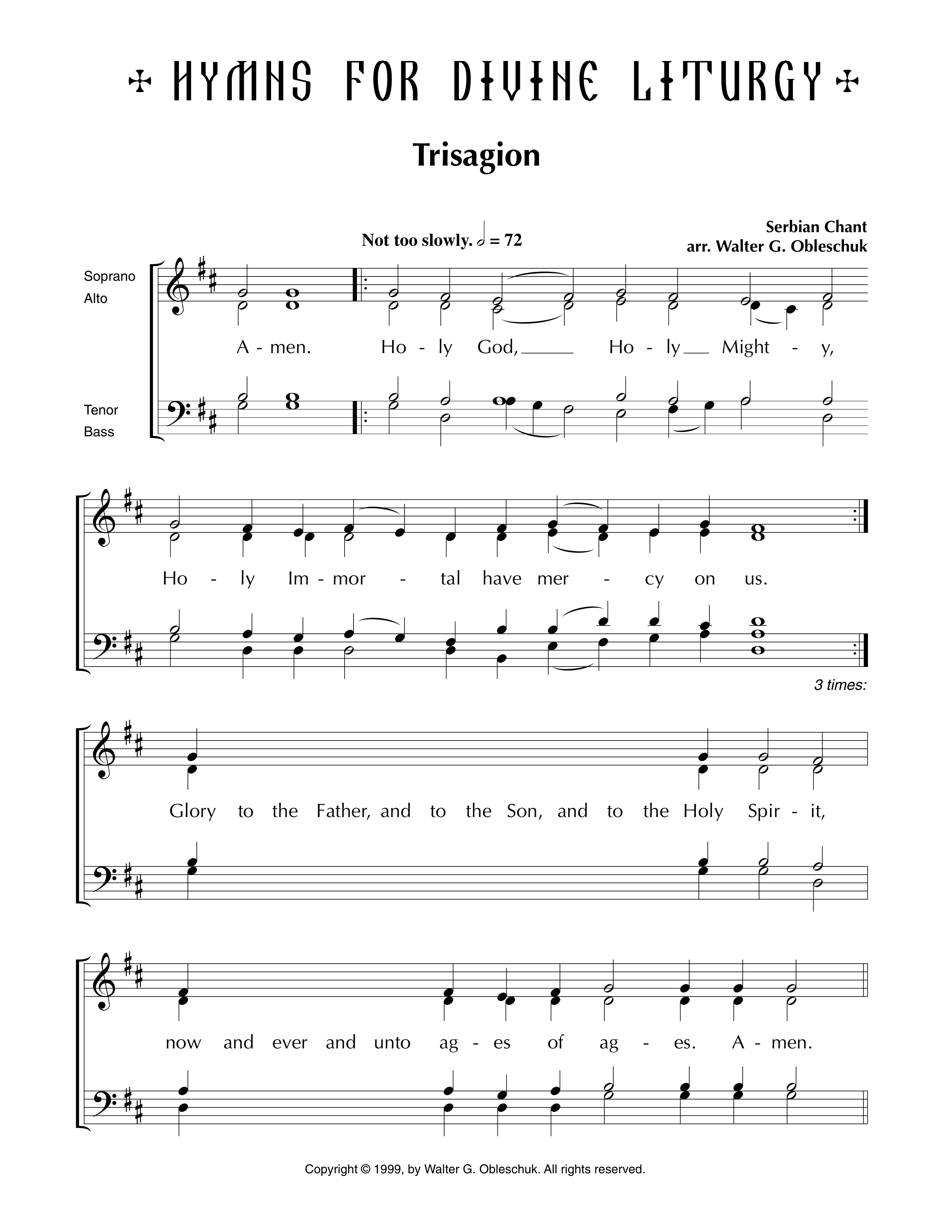 Serbian Trisagion • Obleschuk