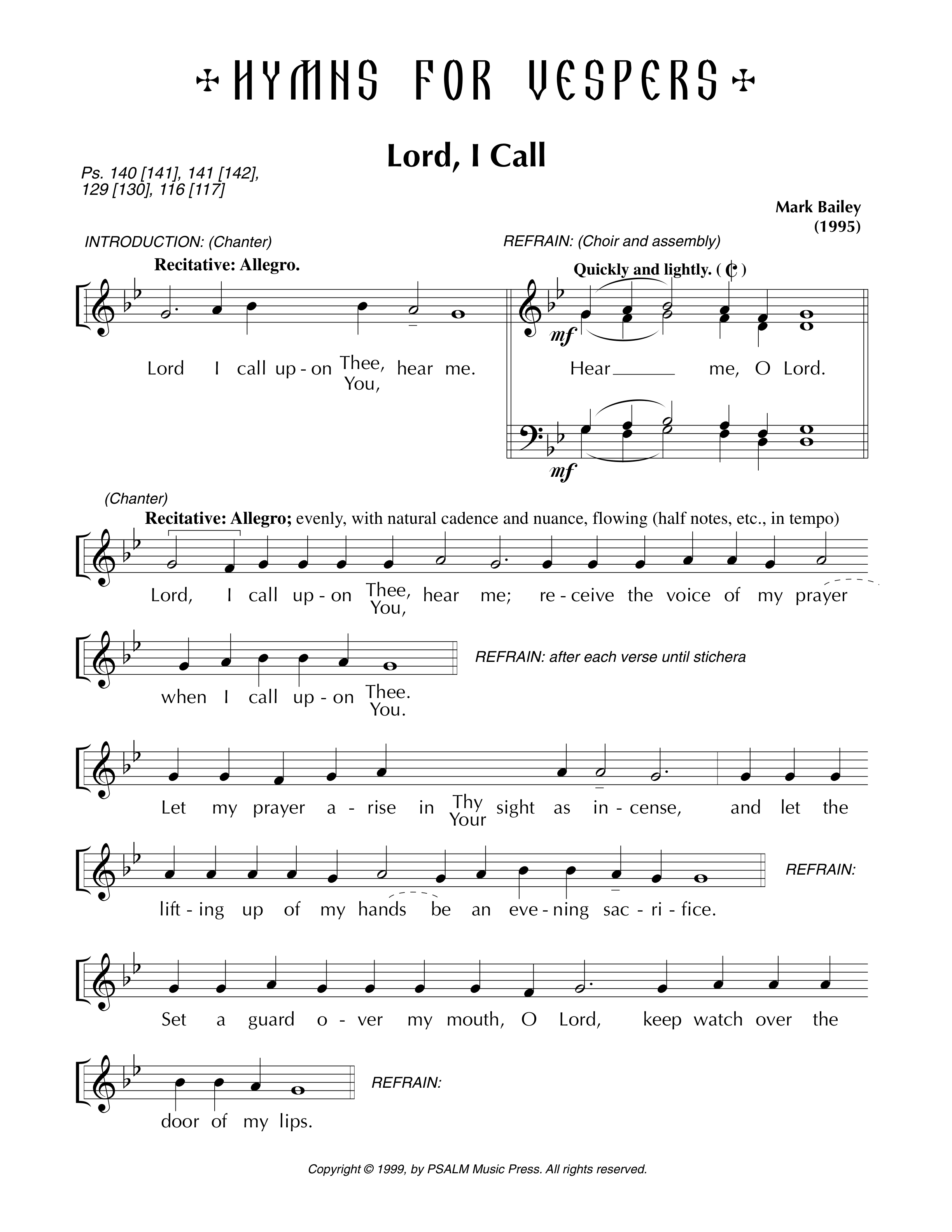 Lord, I Call • Bailey