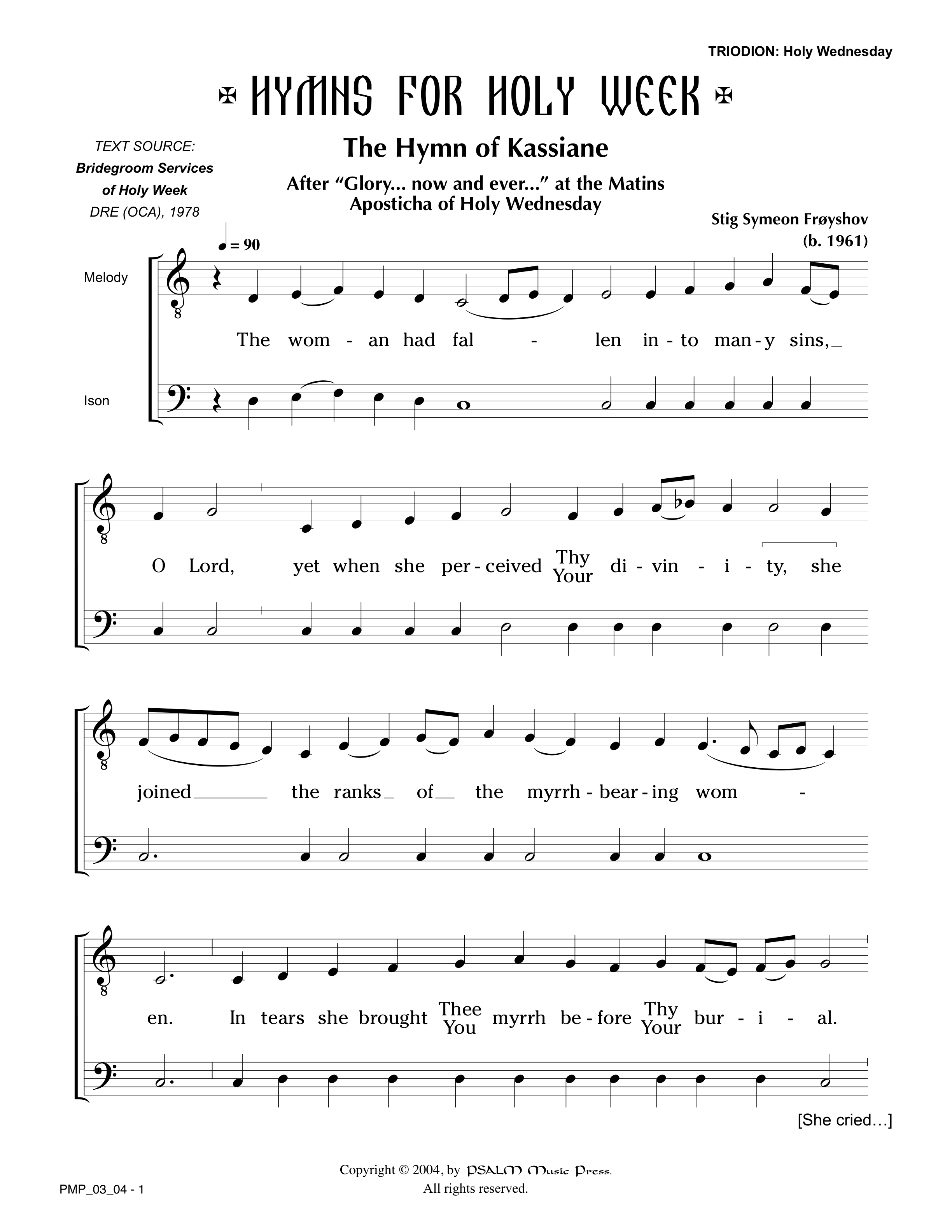 Hymn of Kassiane • Froyshov