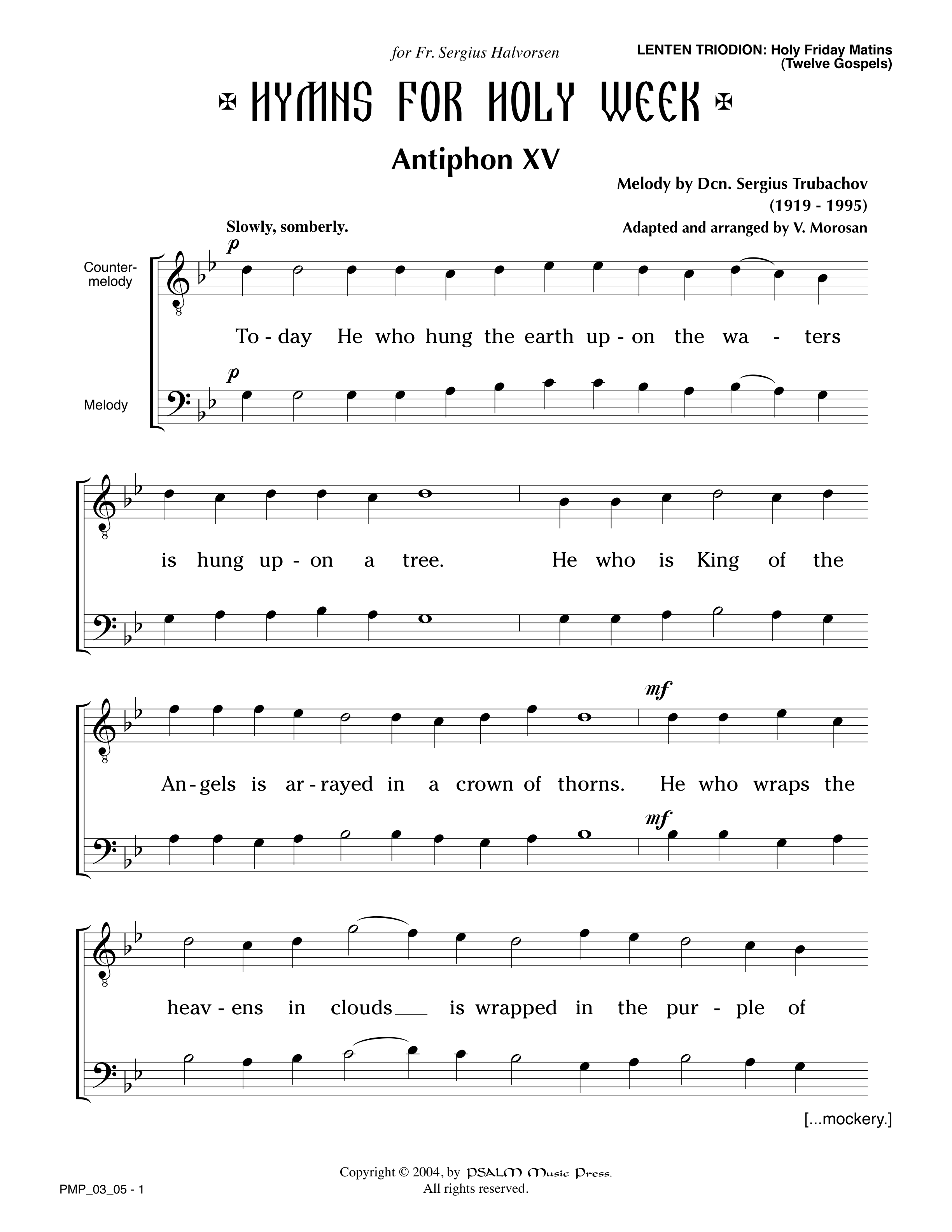 Antiphon XV • Trubachov-Morosan