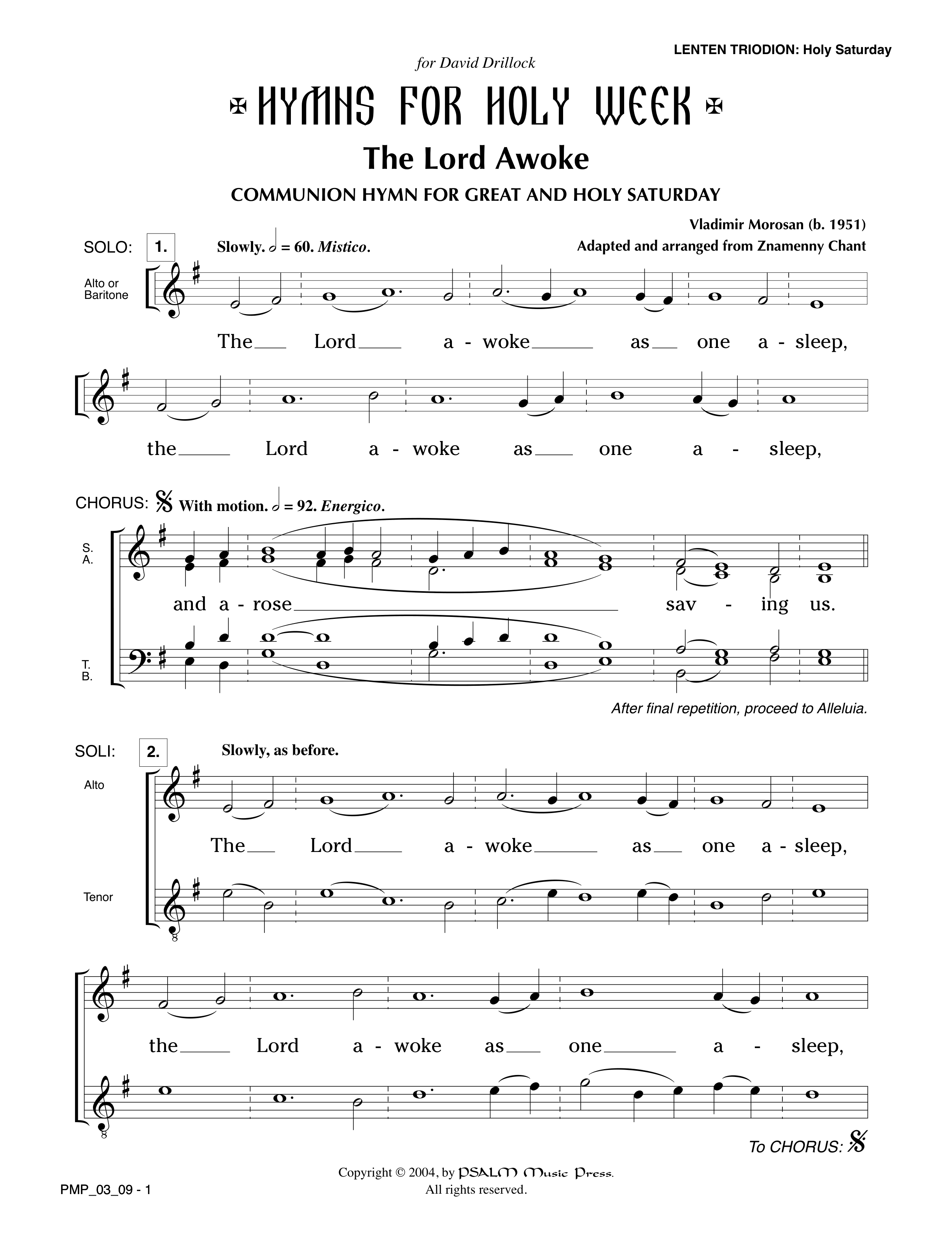The Lord Awoke • Morosan