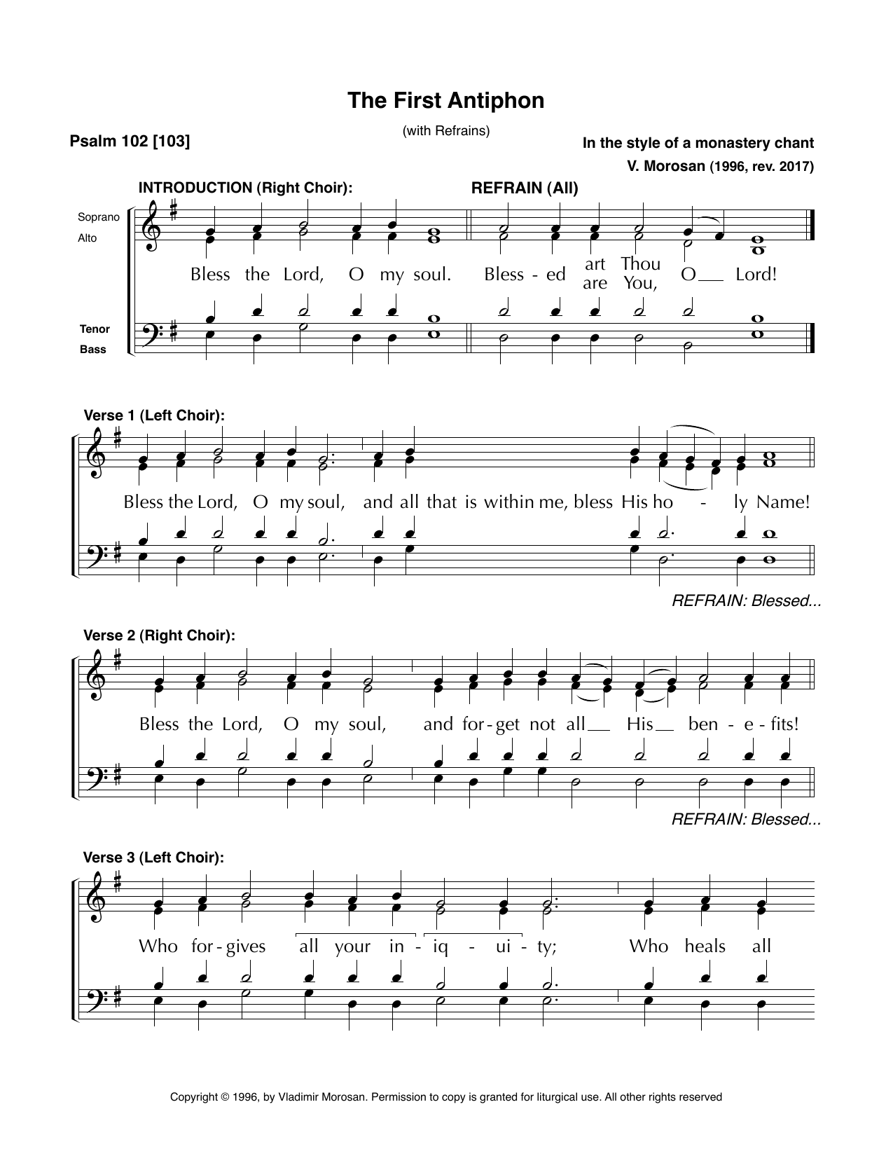 First Antiphon • Morosan