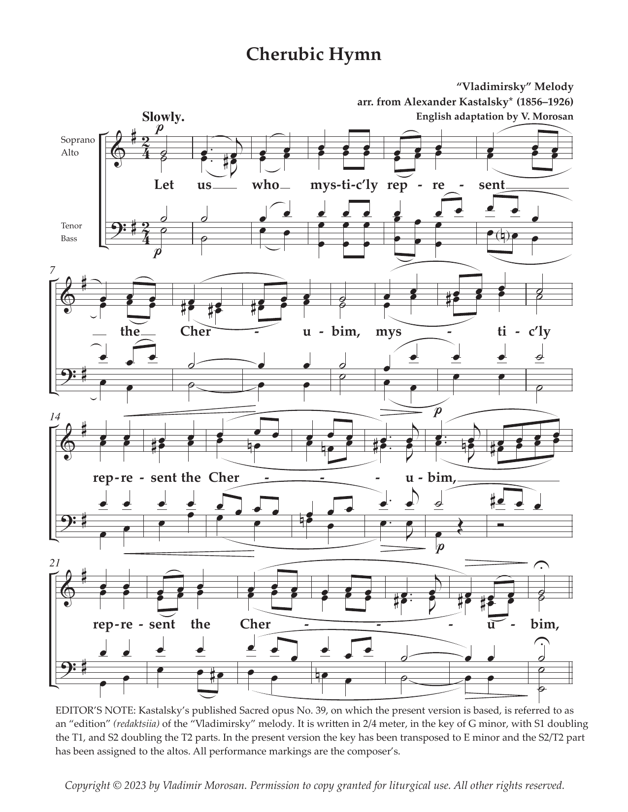 Cherubic Hymn • Kastalsky (Vladimirsky)