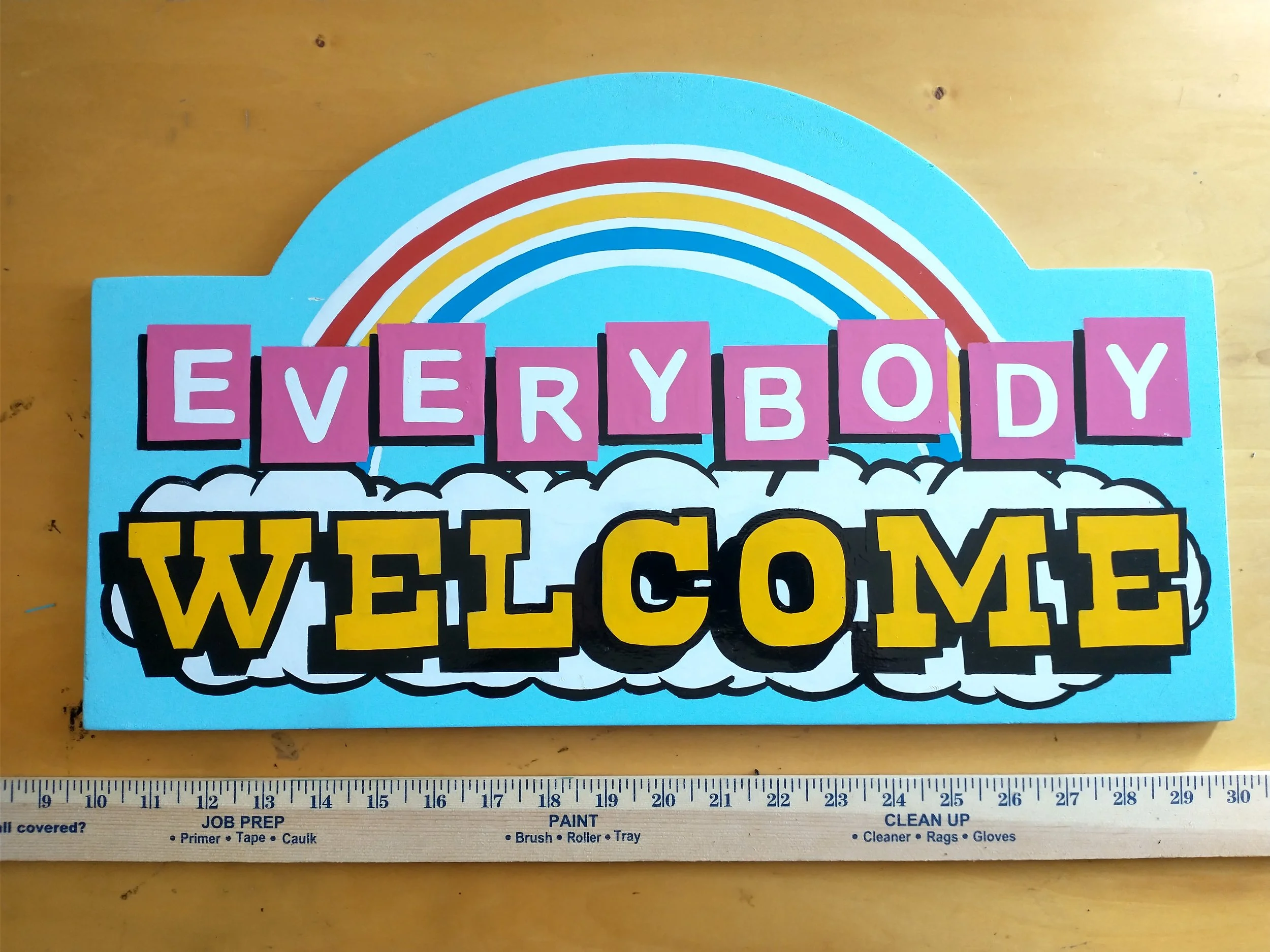 Hand-painted sign with traditional lettering techniques and durable outdoor finish in Oakland, CA.