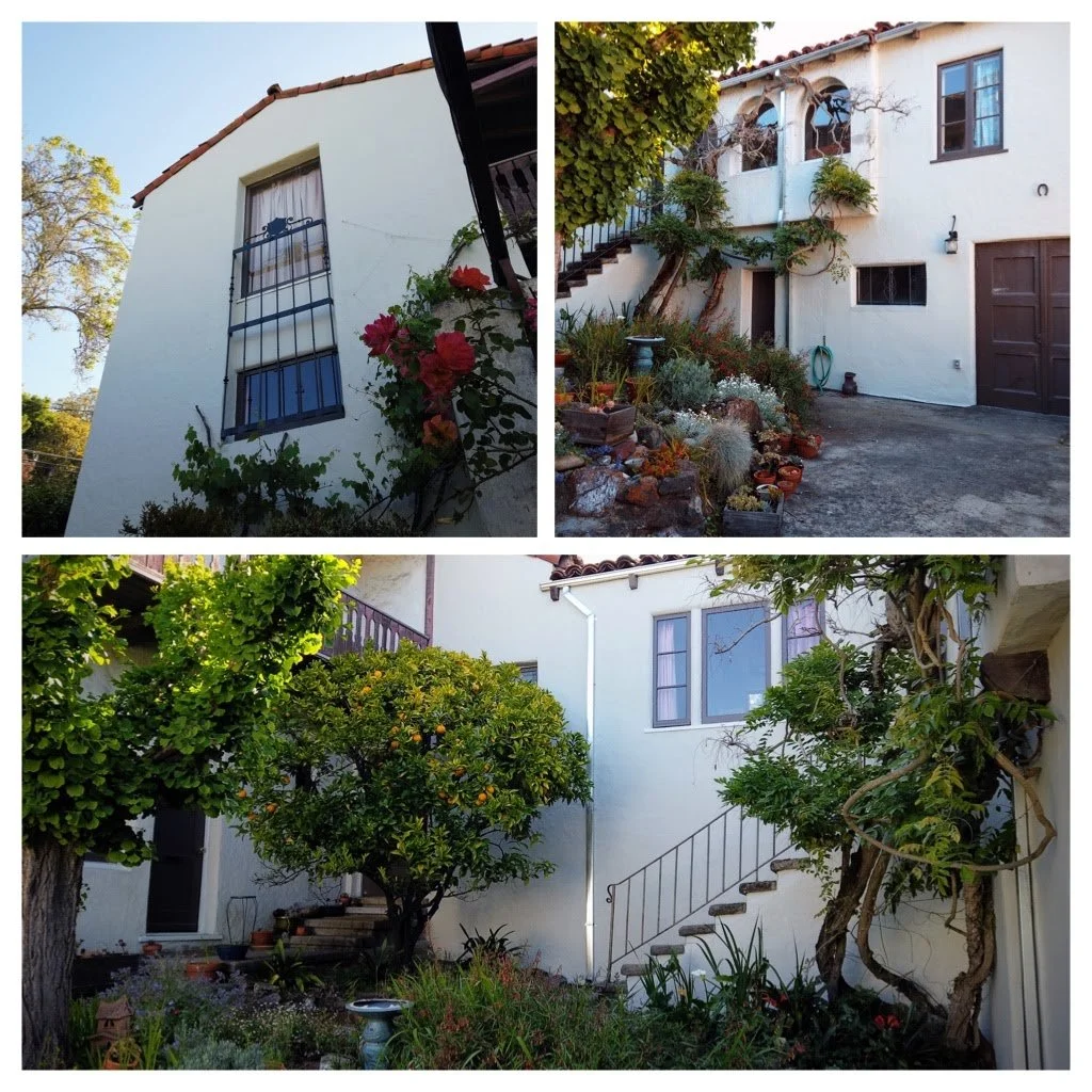 Exterior painting of a historic home with detailed trim restoration in Berkeley, CA.