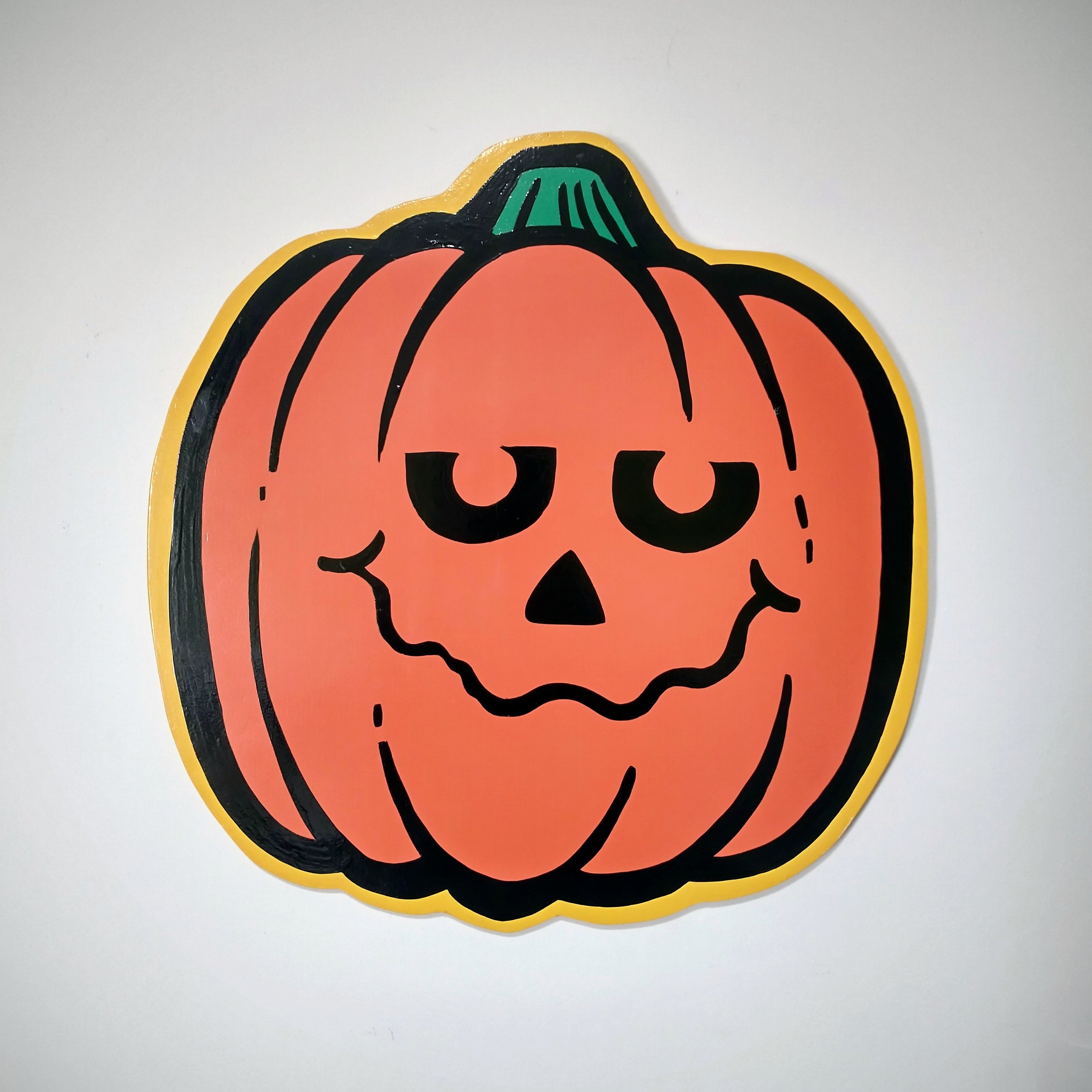 Custom painted sign on wood panel with detailed brushwork in Richmond, CA.