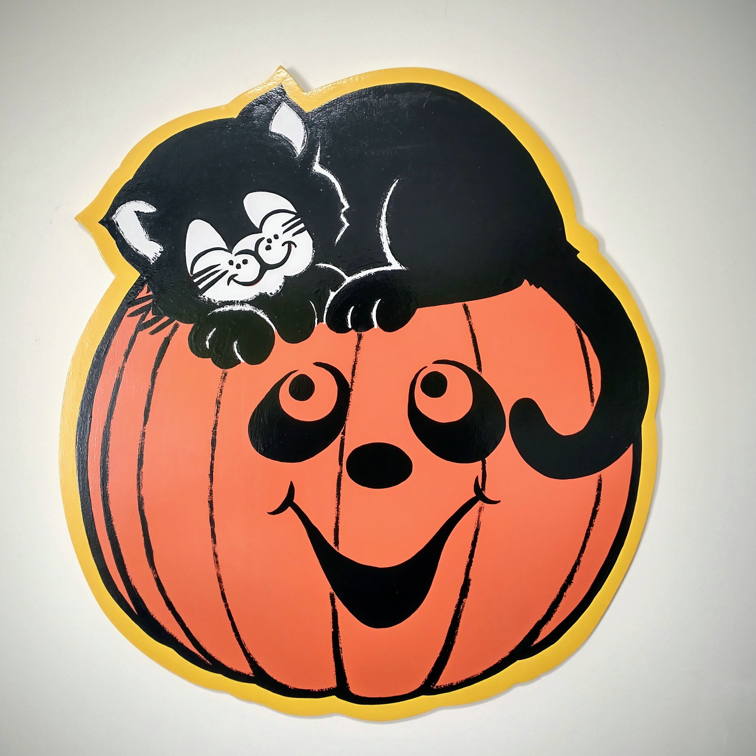 Custom painted sign on wood panel with detailed brushwork in Richmond, CA.