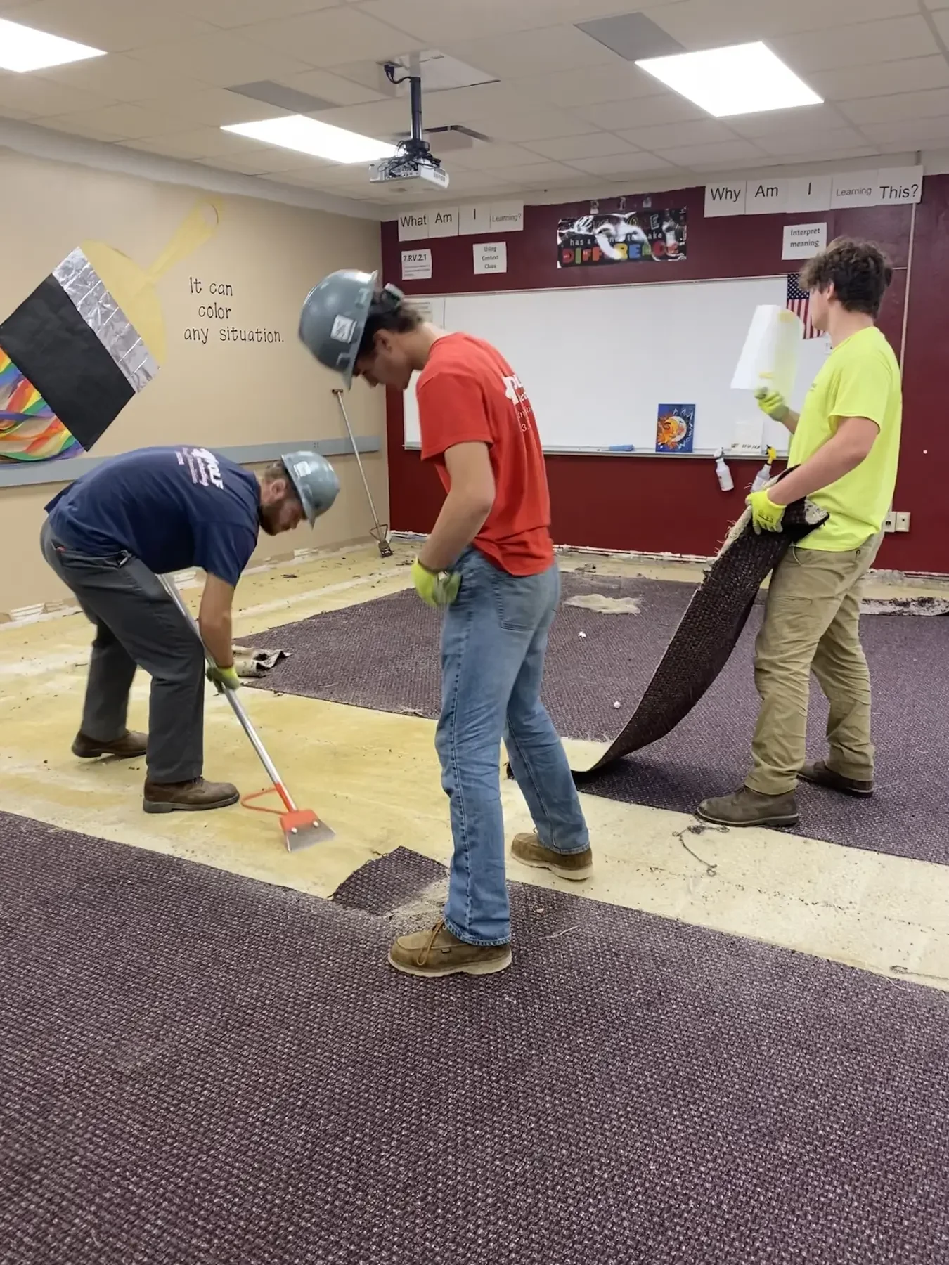 Commercial flooring removal by Wolf Contracting