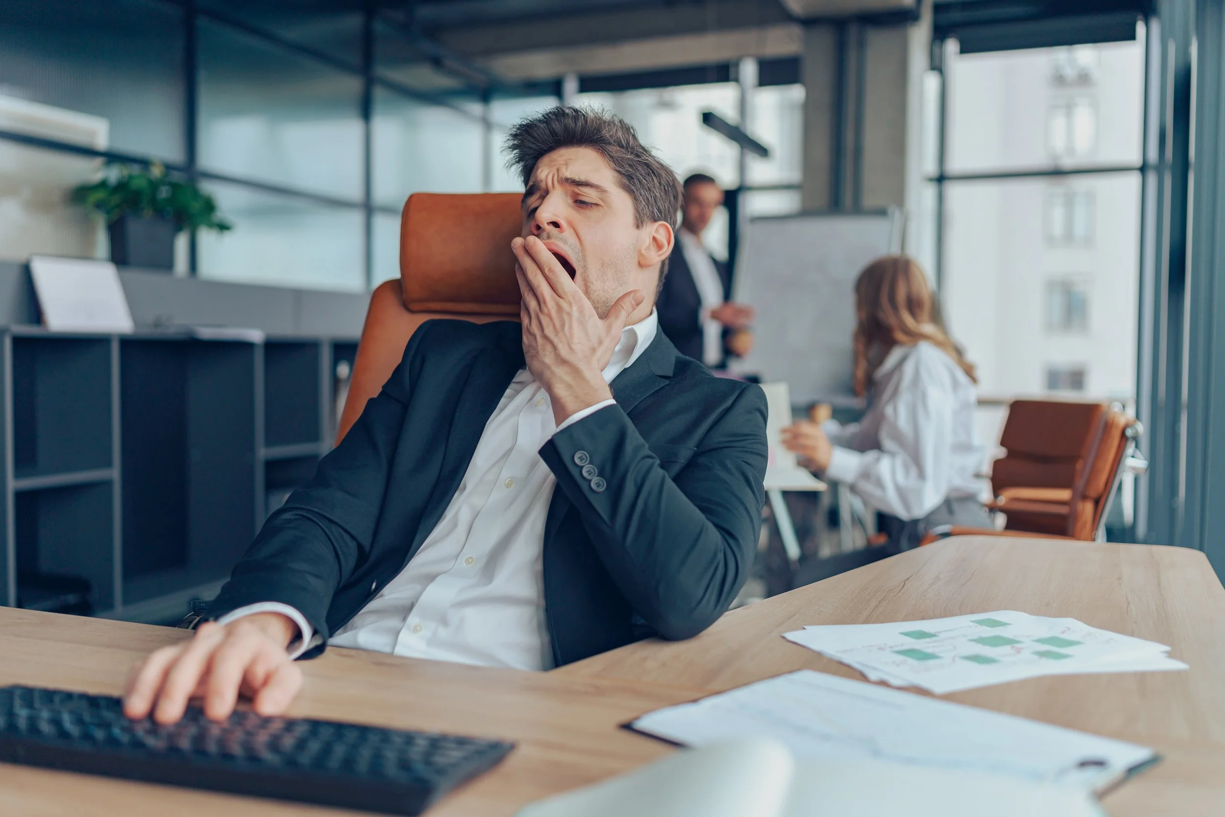 Office worker bored of LMS training