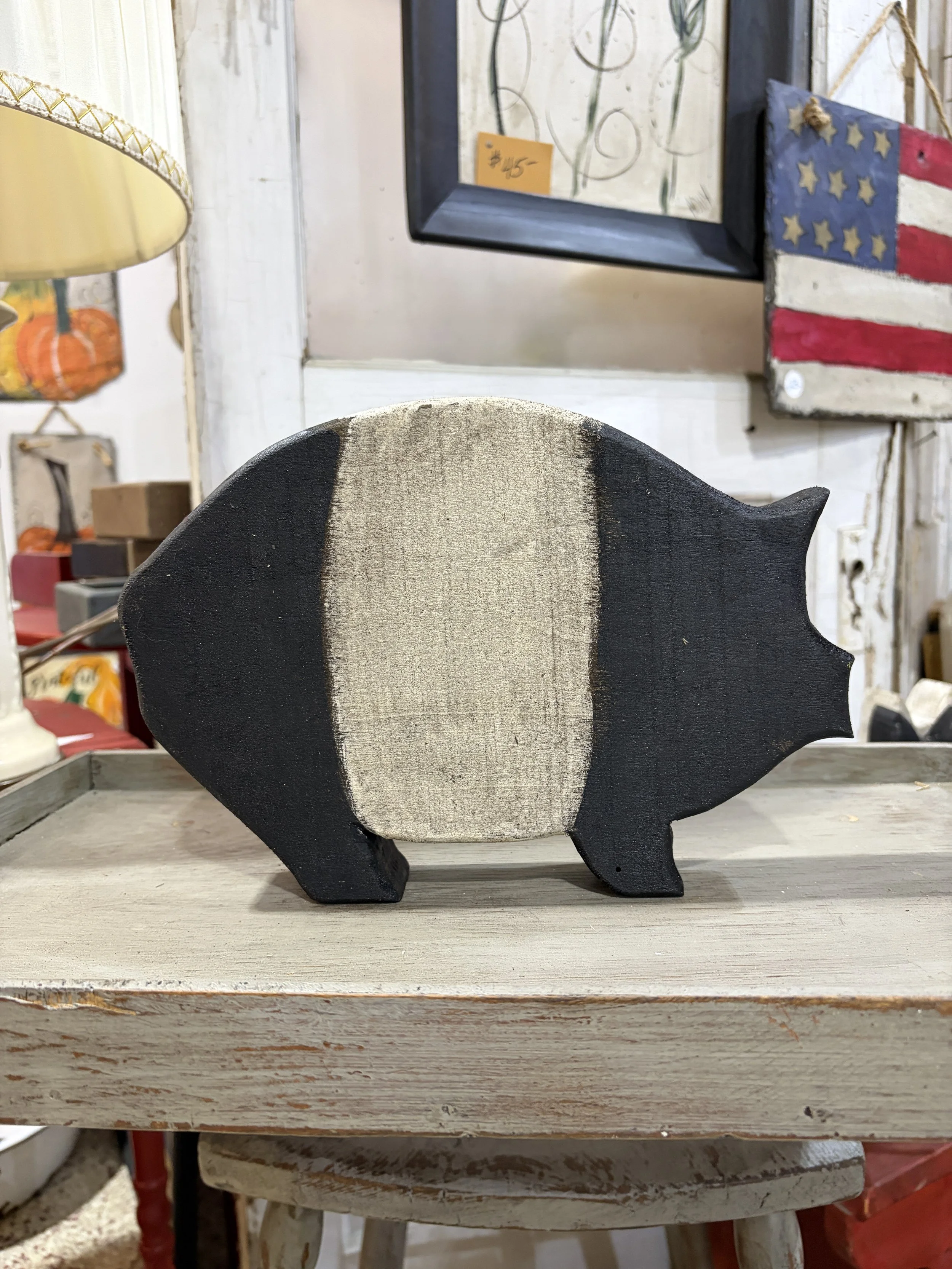 Hand made Wooden Pig