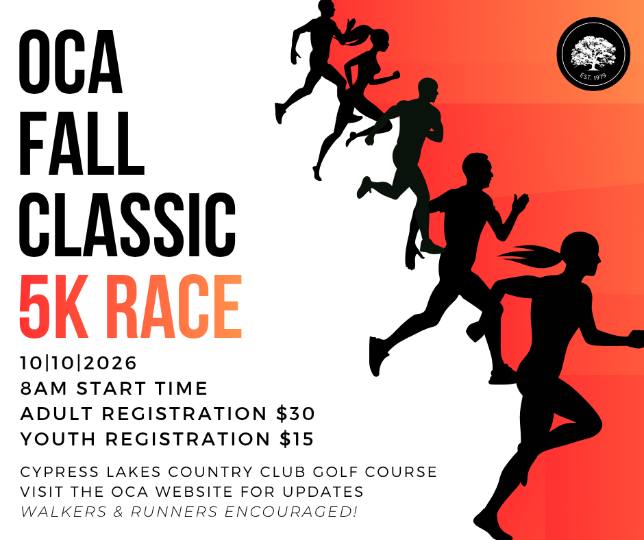 OCA 5K Fall Classic Run Registration *NO GUARANTEE OF TSHIRT IF REGISTERED AFTER 09/01/2026*