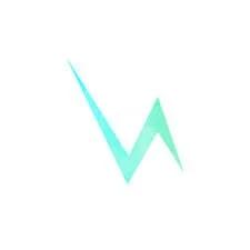 A stylized, jagged turquoise lightning bolt or zigzag shape on a white background.