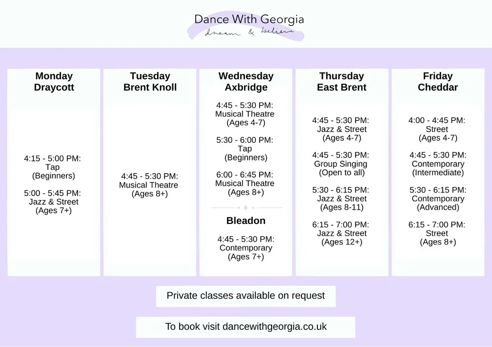 Timetable — Dance With Georgia