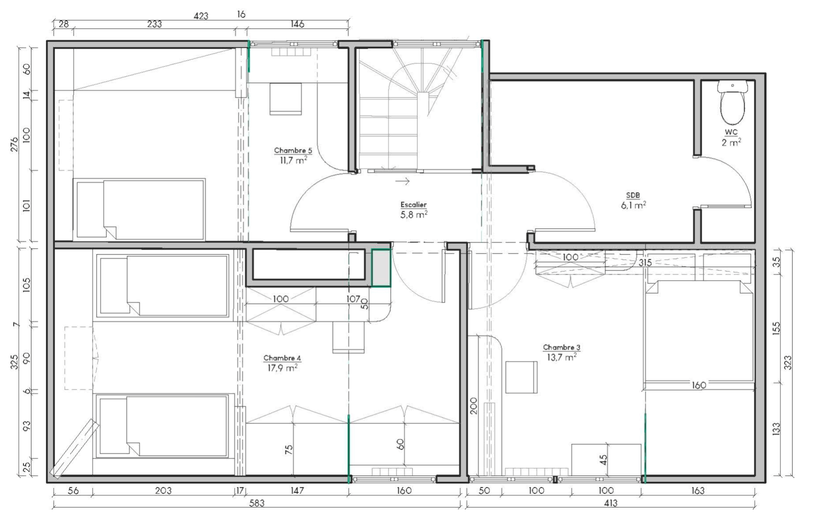 Plan réalisé par l'agence Klélia Delétang architecte d'intérieur
