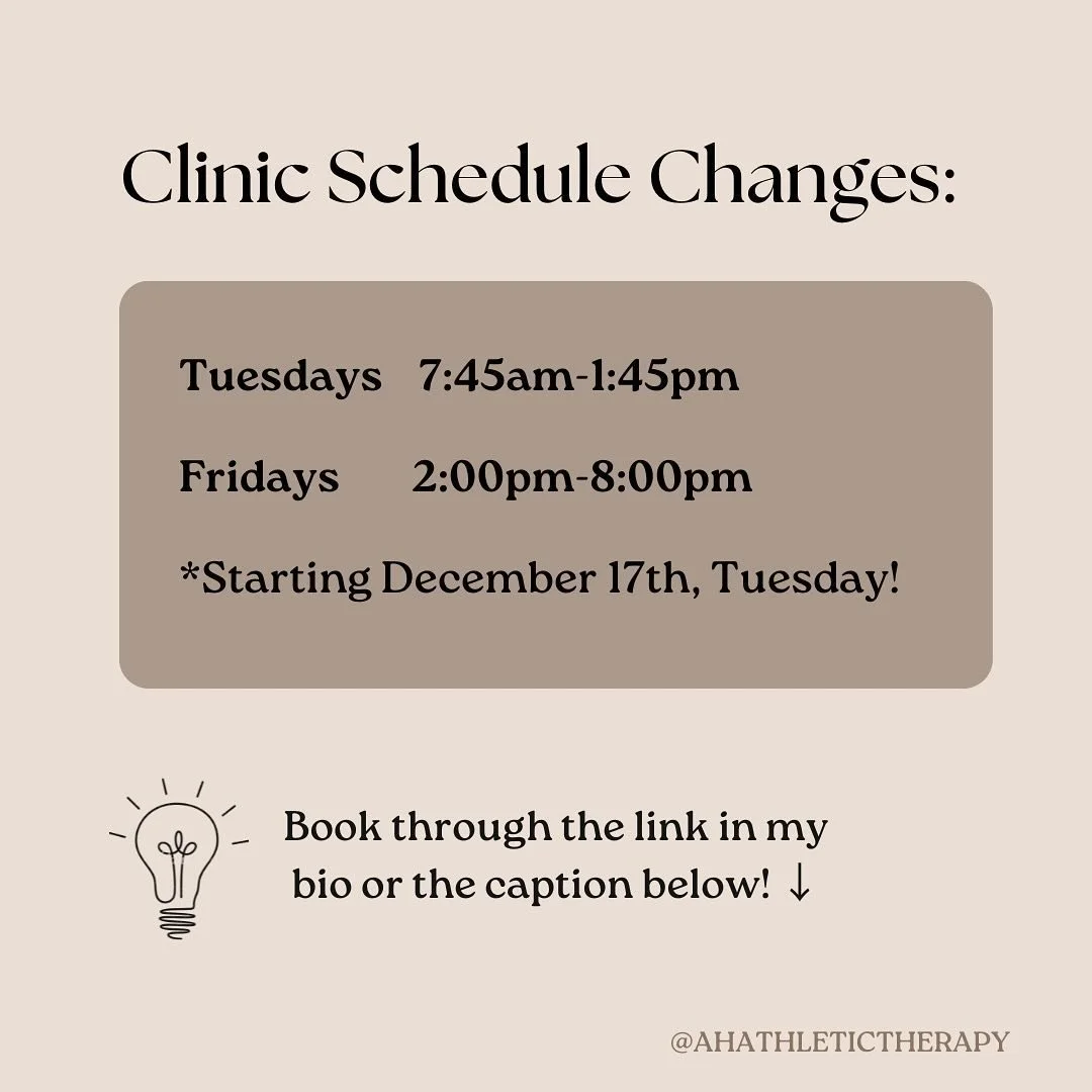 Announcing a few changes in my hours! 

Tuesdays 7:45am ~ 1:45pm
Fridays 2pm ~ 8pm 

Both days will be in the treehouse @thirdspacemvmt ✨

Starting on December 17th, 2024🎄