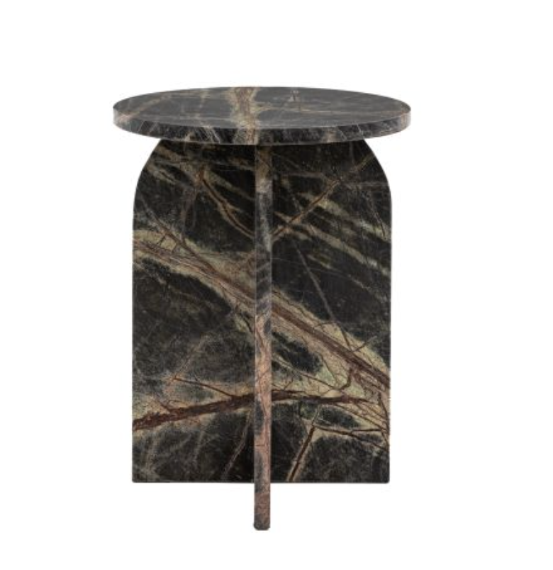Add a touch of style to a room with this beautiful table, crafted from marble. The solid top and base show the natural pattern of the marble to great effect whilst the base features gently curved tops to create a stunning design feature.
