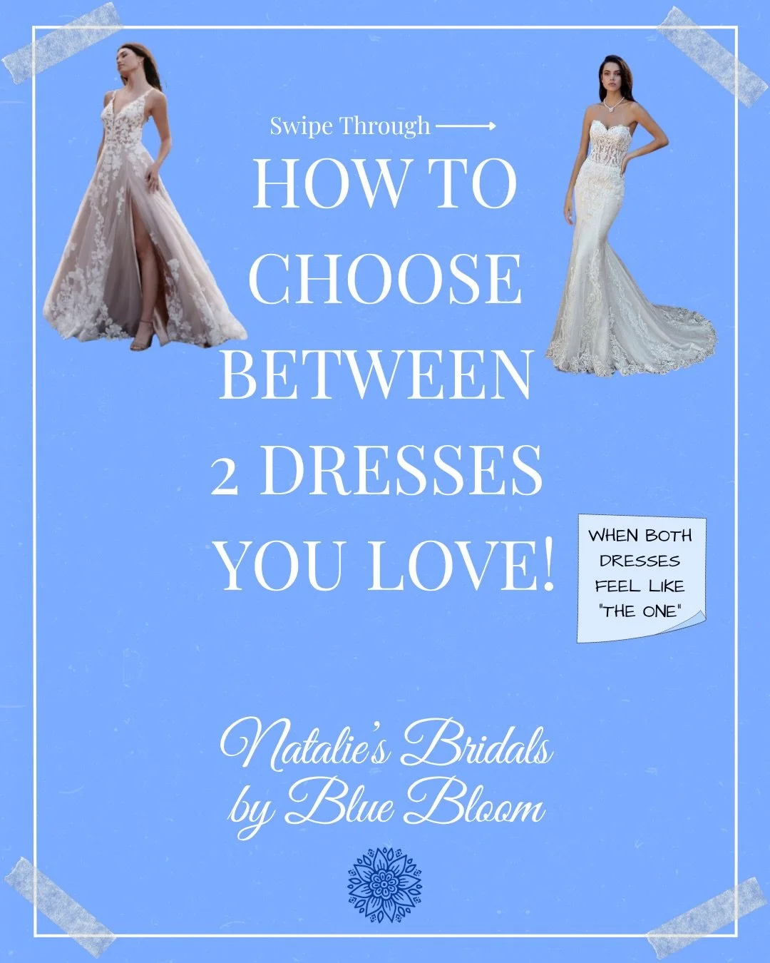 Choosing between your top 2 dresses can feel impossible because what if they both feel like the one? Your dress should feel just right as it looks! Comfort, confidence, and that gut feeling 😇 If you&rsquo;re ever stuck between two favorites, save th