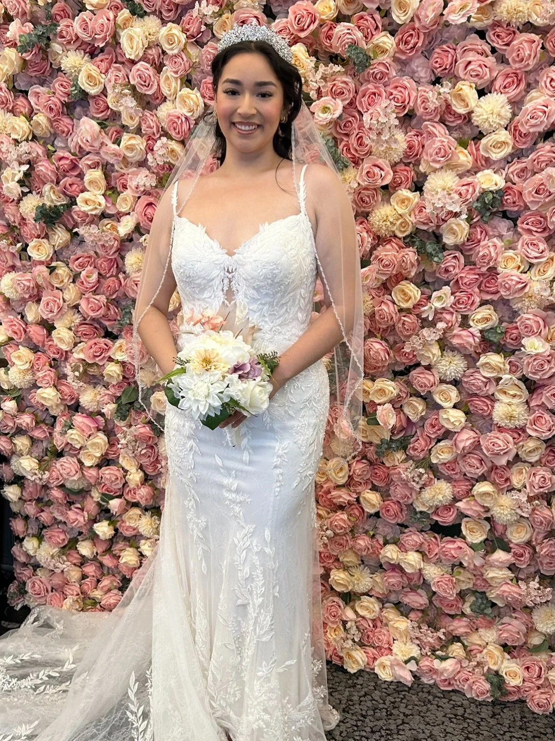 A little lace, shimmer, and a whole lot of wow 🤩🌸 This sheath beauty is perfect for the bride who wants timeless romance with a sparkling twist! Book your appointment today &amp; find your dream dress 💕
.
.
.
#nataliesbridalsbybb #weddingdress #br