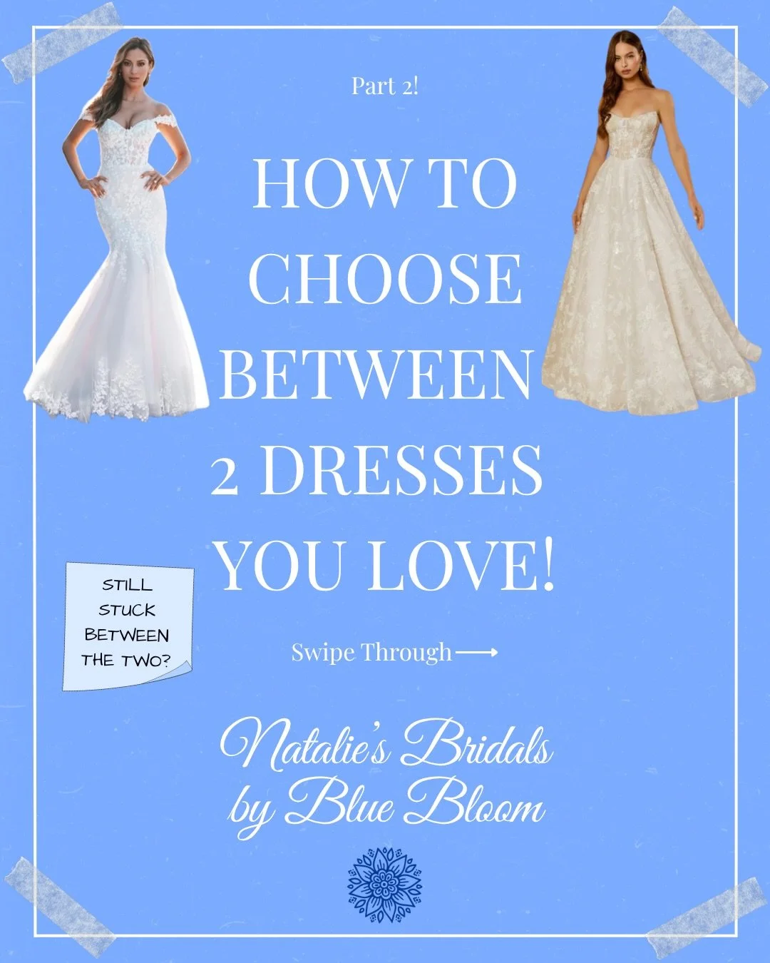 POV you find two dresses you&rsquo;re obsessed with and now you have a bridal dilemma 😅 Do not panic and ask yourself these questions! Save this guide for your wedding dress shopping journey &amp; book your bridal appointment with us today 🤍
.
.
.
