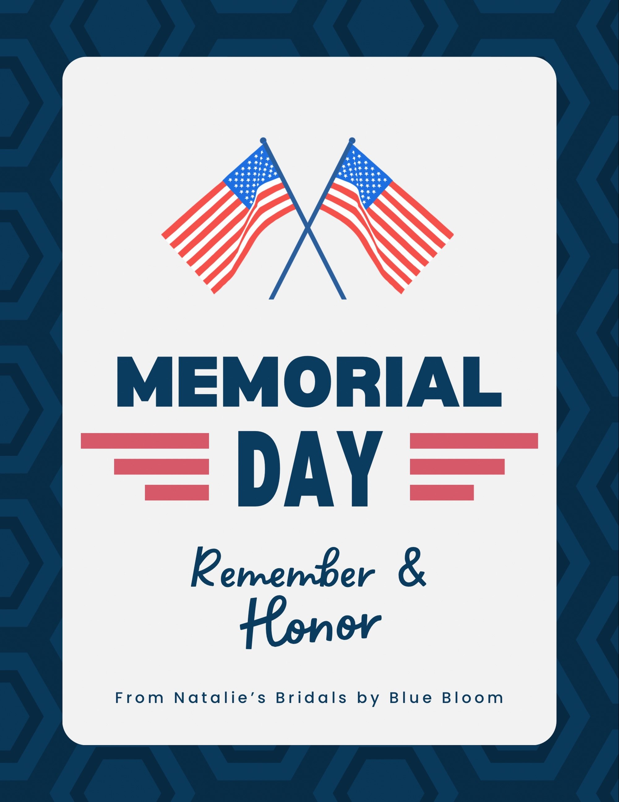 Happy Memorial Day ❤️🤍💙 Honoring those who have given their lives in service to our country