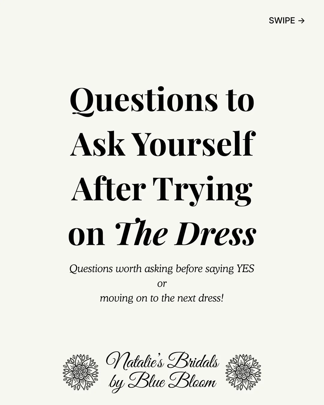Found a dress you think you might love 👀? Before you move on to the next or say yes, take a moment to ask yourself these questions❗️ From how you feel in the dress to small details you can&rsquo;t stop thinking about. The right questions can help yo