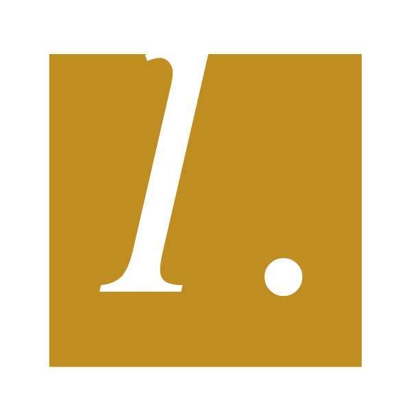 Number one with a period in a white font on a gold background within a black border.