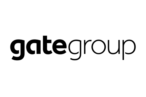 The logo reads "gate group" in black and white, with "gate" in bold black and "group" in thin black text.