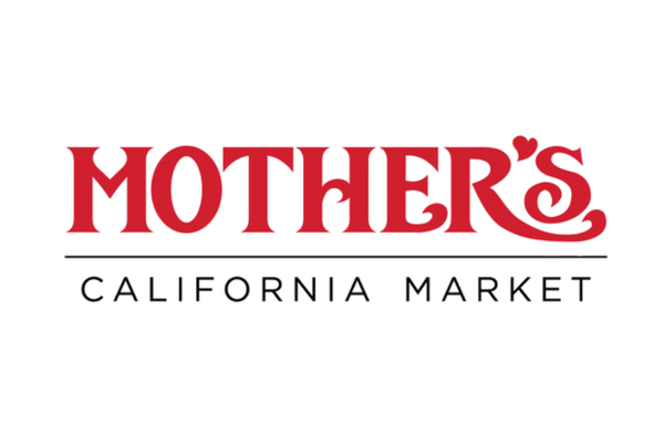 Logo for Mother's California Market with the text in red and black on a white background.