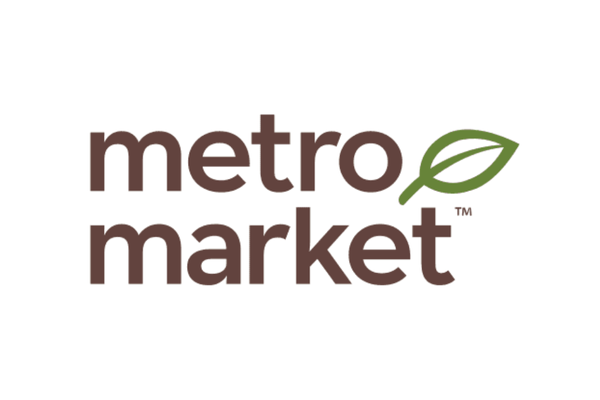 Metro Market logo with green leaf design