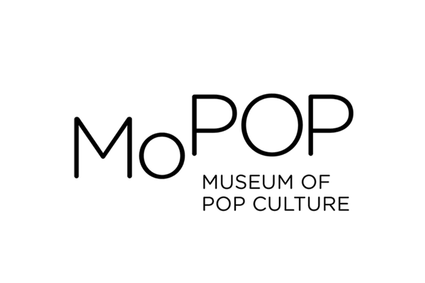 Logo for MoPOP, Museum of Pop Culture, with stylized text 'MoPOP' and underneath, 'Museum of Pop Culture'