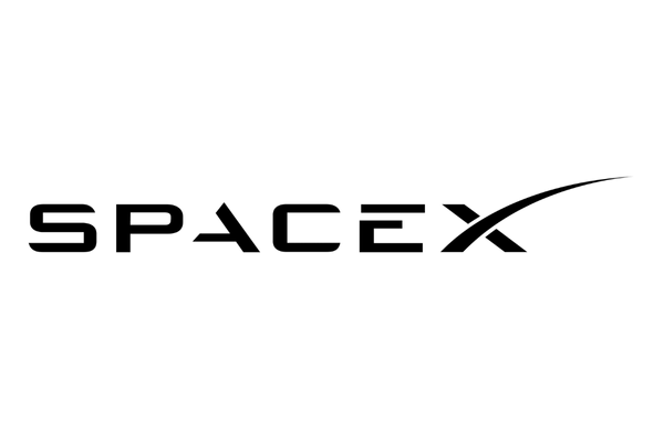 The SpaceX logo in black on a white background.